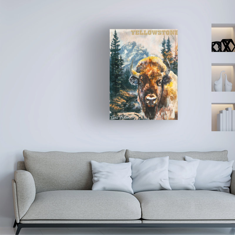 Art mural sur toile tendue - art mural «Park Rendering Yellowstone» de Gail Fraser pour le salon, la chambre à coucher ou le bureau - 24 x 32