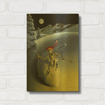 «After Hours» par Chris Miles, art mural en métal doré, 12 po x 16 po