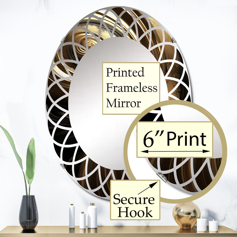 Roslinstadt - Miroir mural moderne ovale, 36 po x 24 po