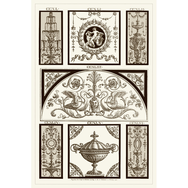 Sepia Pergolesi Panel III - Wrapped Canvas Print, 46cm H x 30cm W