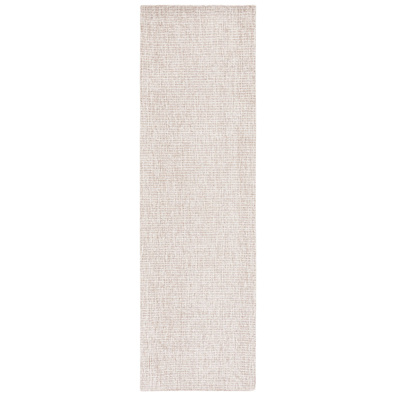 Eliesha Handmade Tufted Wool Ivory/Grey Area Rug, Runner 69 x 244cm