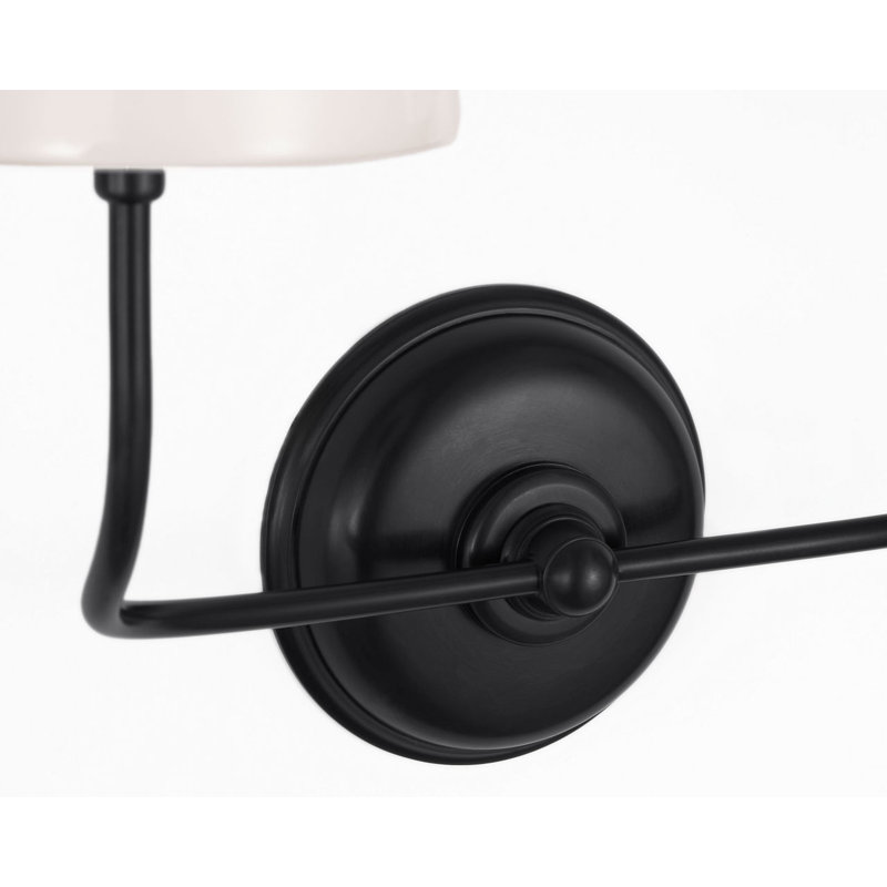 Vendome Double Sconce with White Glass, Bronze