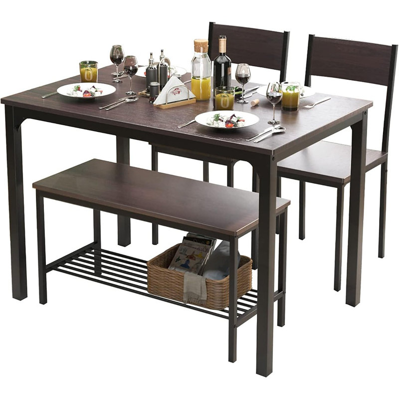 Ensemble de table de salle à manger pour table de cuisine avec chaises et banc, ensemble de table de salle à manger 4 pièces pour petit espace