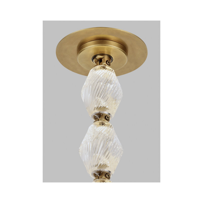 Collier 132 Chandelier, Natural Brass, 140.5" H x 2" W x 2" D