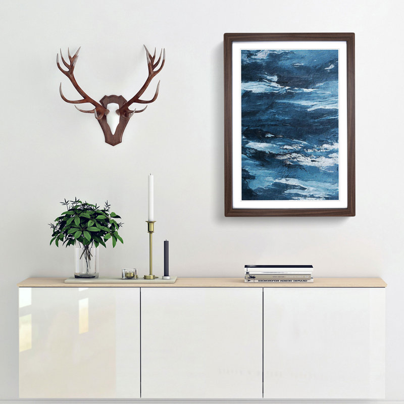Abstract Art Painting Vol.7 - Picture Frame Painting Print, Walnut Framed, 48cm H x 36cm W x 2cm D