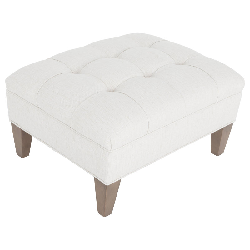 Dominique Leather Ottoman, Walnut, Turquoise (8789 91)