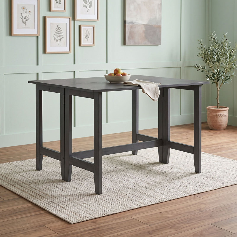 Table de salle à manger extensible à abattants de style champêtre, Gris