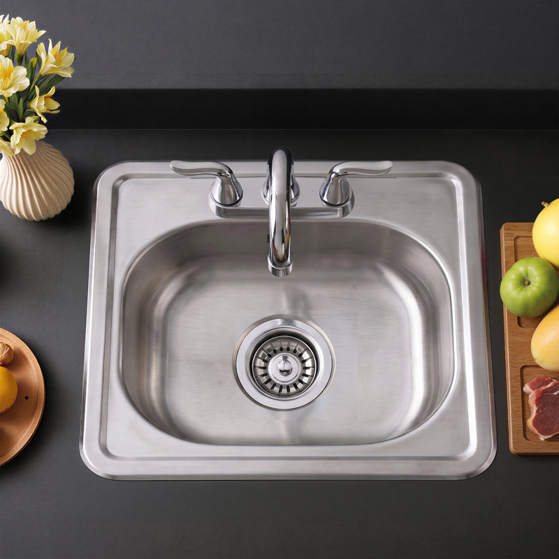 Évier de cuisine encastré en acier inoxydable Fine Fixtures, 3 trous