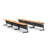 Tables Training Meeting Seminar Classroom 6Pc Beech Folding Industrial Caster Z-Base. Tables Connect.  Modesty Panel, Shelf, Power+Usb Outlet. Fold+Nest For Storage (Seating Not Included).