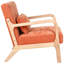 Fauteuil orange de style moderne du milieu du siècle, structure en bois d'hévéa, coussin lombaire amovible, idéal pour le salon, la chambre ou le bureau - Confortable et facile à monter