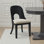 Ensemble de 2 chaises d'appoint Robeck, polyester à chevrons, bois noir