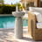 Sleek Cylinder Sandstone Side Table-621090169
