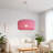 1-light Pink Rattan Drum Pendant Light Dimmable