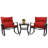 Blue 3 Piece Outdoor Patio Set With Cushions-Rocking Chair for Balcony, Lawn and Porch-516452466