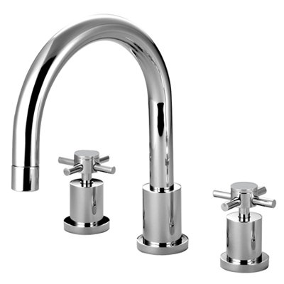 South Beach Double Handle Deck Mounted Roman Tub Faucet
