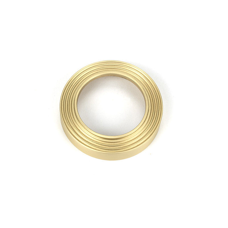 Beehive Satin Brass Round Euro Escutcheon