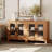 Farmhouse TV Stand For Tvs Up To 65”, Rustic Wood Entertainment Center With Adjustable Shelf, Glass Doors & Storage, Media Console Cabinet For Living-Room, Bedroom-1152522471