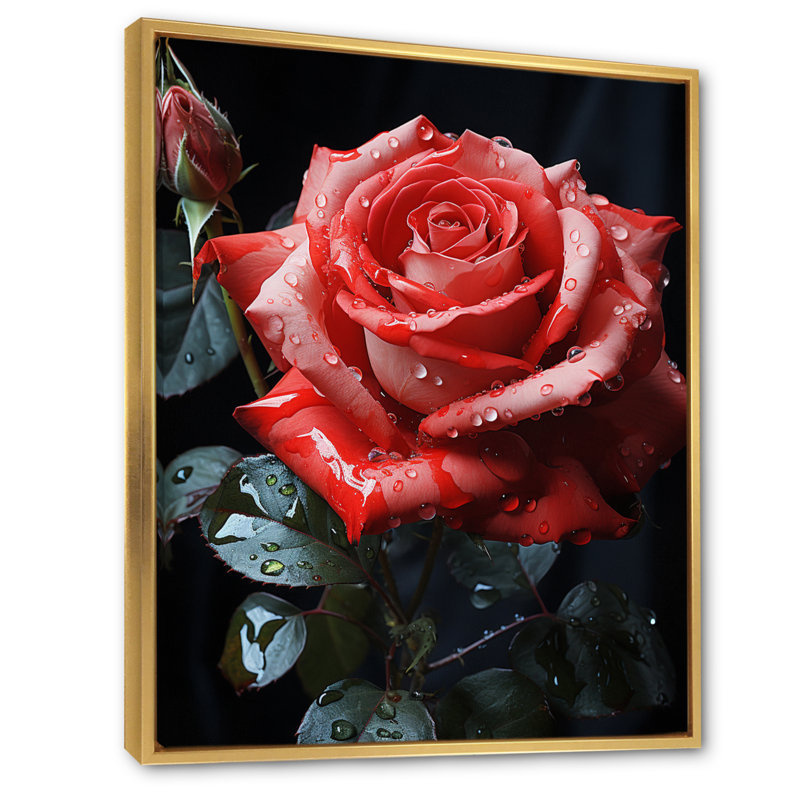 Vierge rouge, noir, rose, éternelle beauté III - impression, H 32 po x l 16 po x P 1 po, Cadre flottant doré
