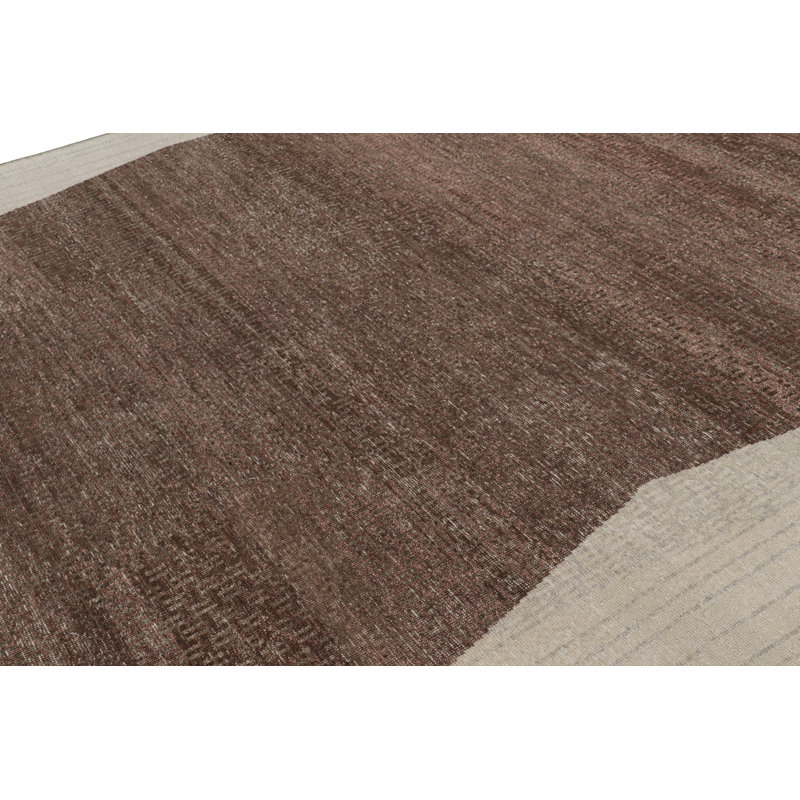 Rug & Kilim’S Modern Abstract Rug In Beige And Gray With Geometric Patterns