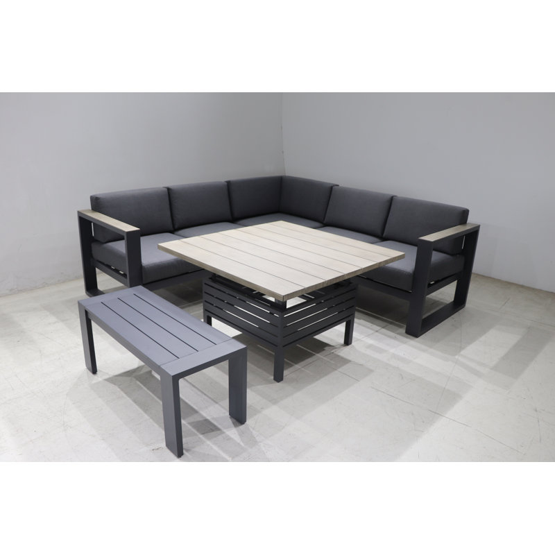 Ferrara Corner Lounge Set With Adjustable Table