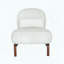 Fauteuil décoratif mignon sans accoudoirs - velours blanc - pieds en bois massif-1473952171
