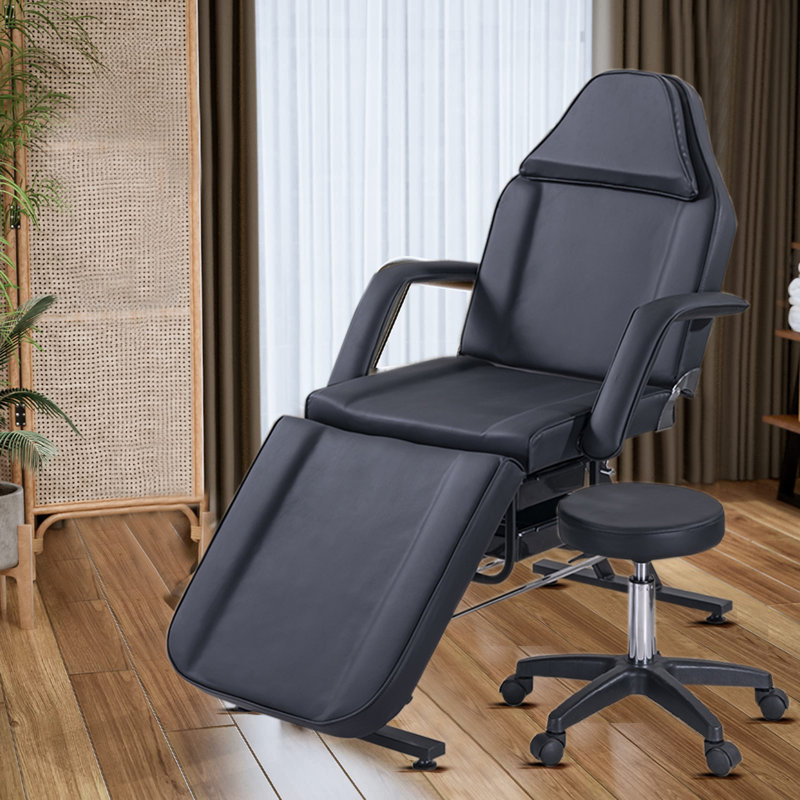 Fauteuil inclinable et réglable en cuir Vegan, Noir