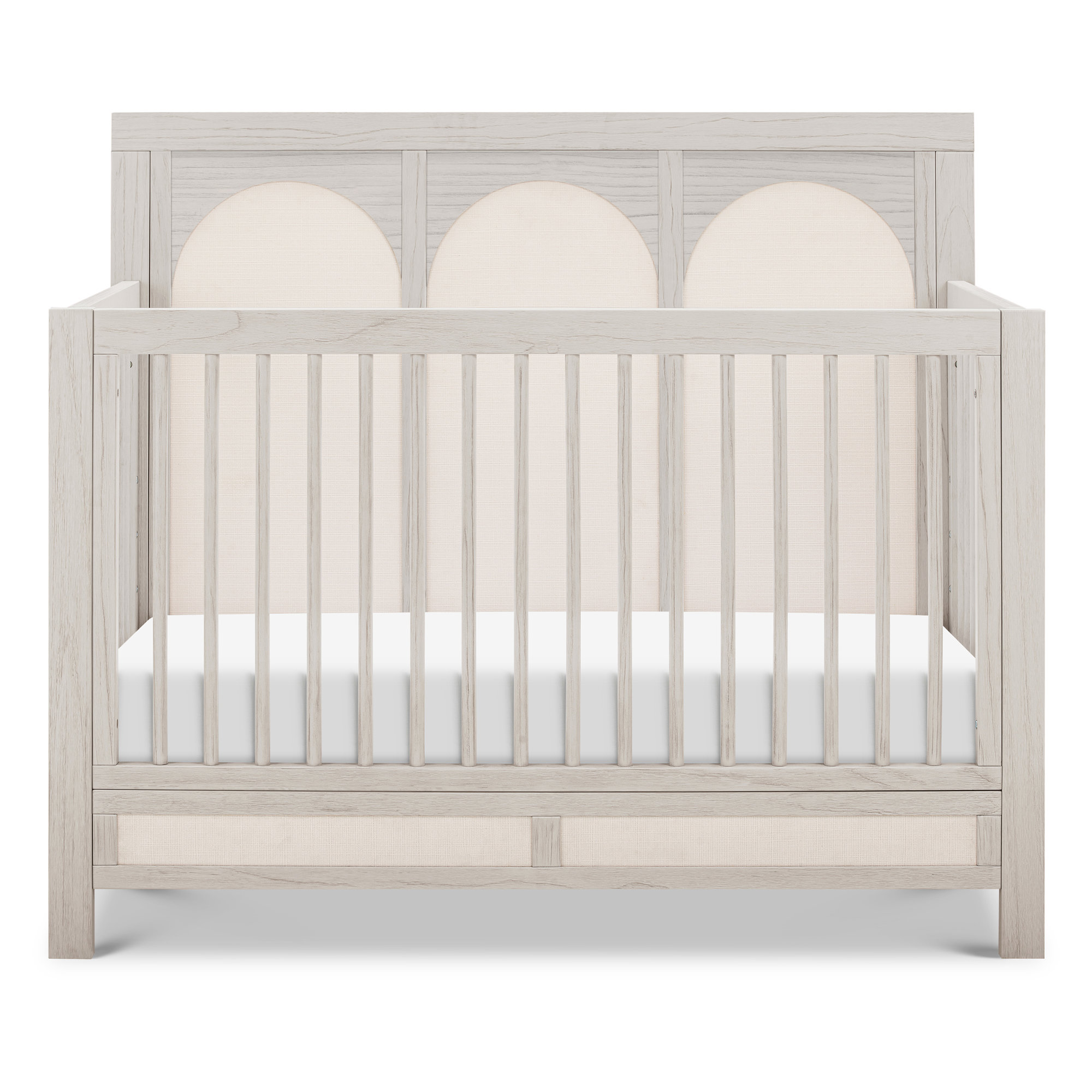 Eloise 4-in-1 Convertible Crib, White Driftwood/Performance Pearl Eco-Weave