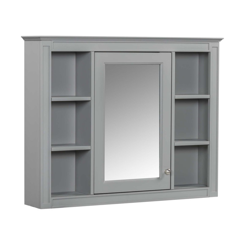Ensemble de meuble-lavabo moderne avec porte, 3 tiroirs et armoire à pharmacie Modern, Gris