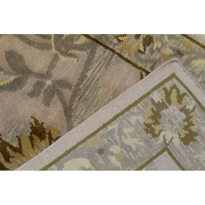 Tapis beige et beige noué à la main de haute qualité