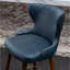 Tabourets de comptoir bleus 2 - Tabouret Mid-Century moderne en similicuir avec garniture cloutée 2