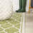 Trebol Moroccan Trellis Textured Weave Green/Cream Indoor/Outdoor Rug-176314644