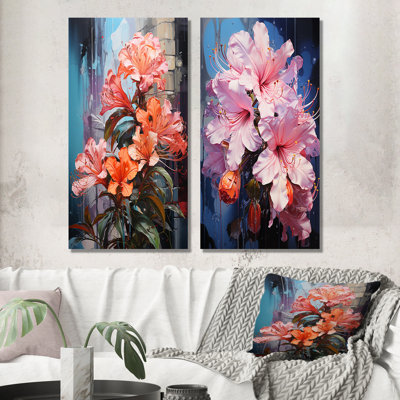 Burst Of Tropical Color Hibiscus - ensemble d'art mural sur toile Hibiscus