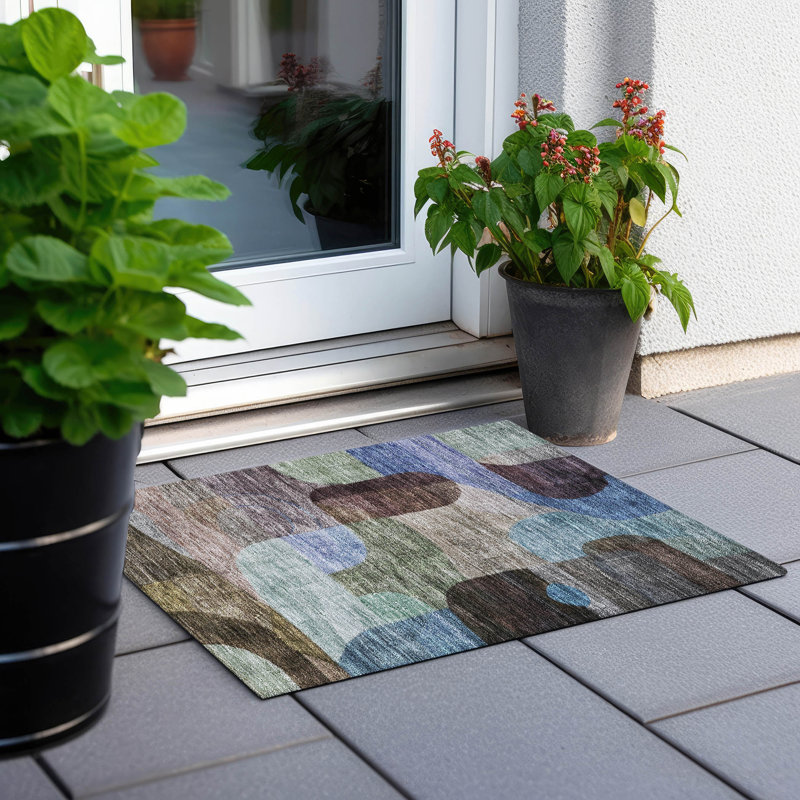  Machine Washable Indoor/Outdoor Christain ACN1115 Rug, Rectangle 1'8" x 2'6"