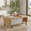 Table basse Crea avec pieds et portes en métal imprimé UV blanc