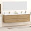 Meuble-lavabo double 84 po avec comptoir en quartz et dosseret 84 po