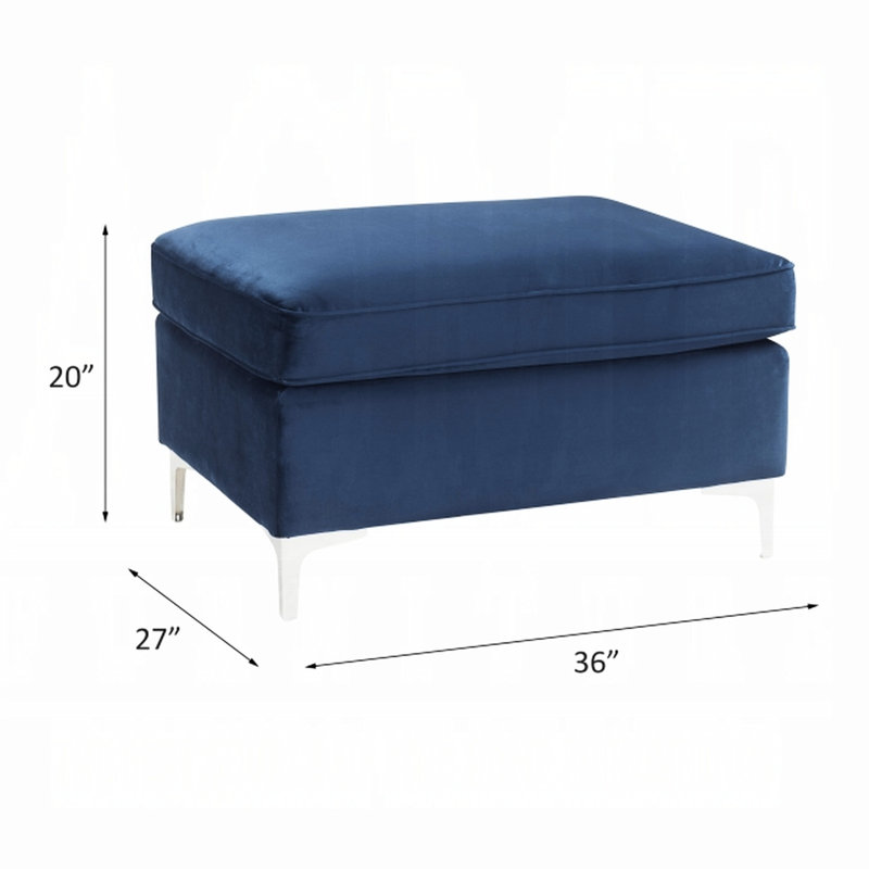 Blue Velvet , Modular Design, D28 Foam Density, Metal Legs, 36 - Inch Width, 27 Depth, 20 Height, Pine Wood And Materials In 29 Lb, Composition