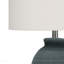 Lighting, H 24 po, lampe de table, céramique bleue, abat-jour ivoire / crème, contemporain