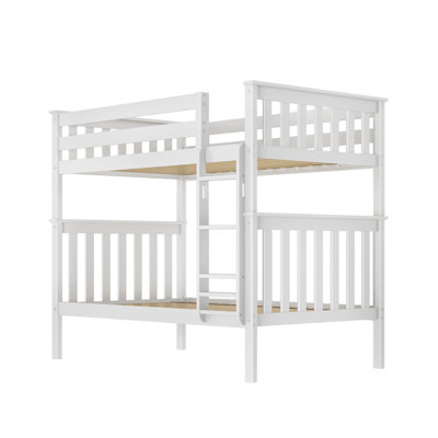 Twin over Twin Solid Wood Slat Standard Bunk Bed with Straight Ladder by Harriet Bee