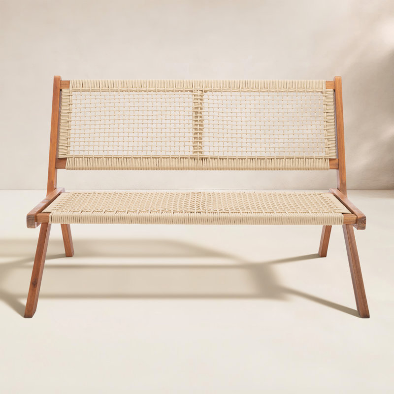 Kismet Solid Wood Outdoor Bench, Natural, Brown
