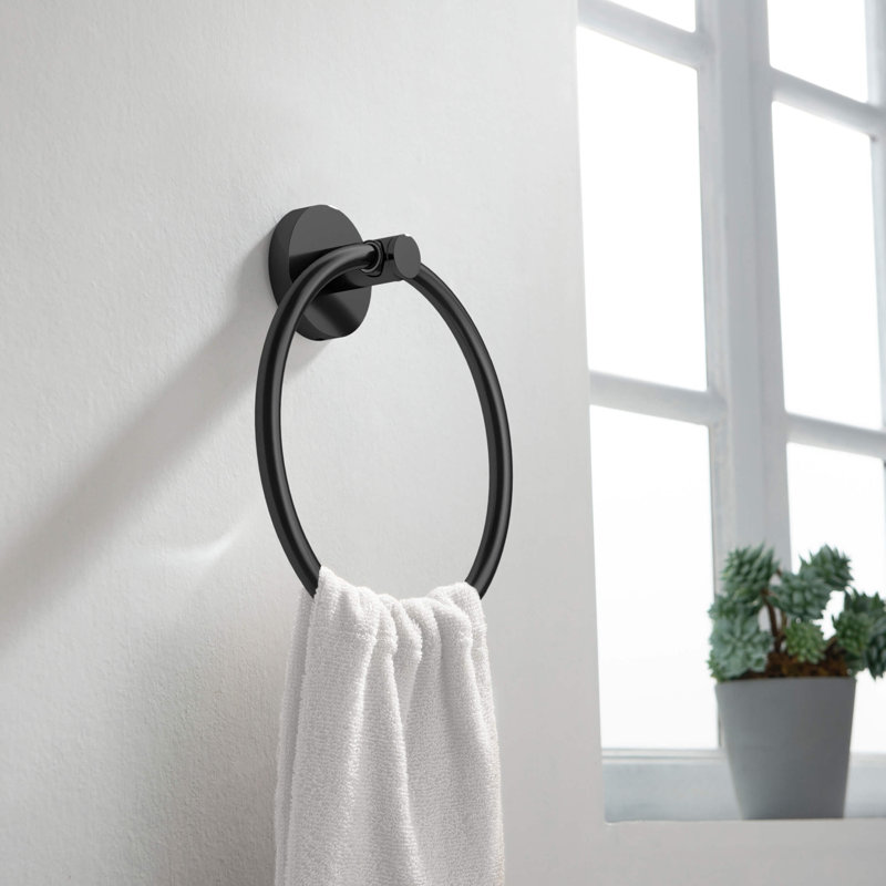 Circular 4 - Piece Bathroom Hardware Set, Matte Black