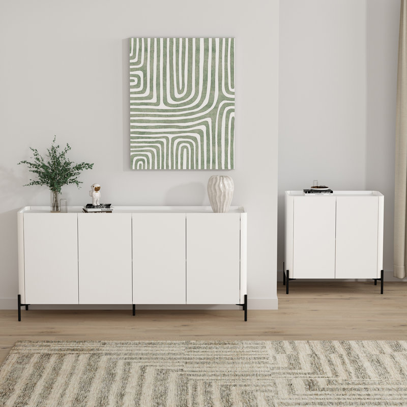 Ensemble de commode et buffet Abbey, Blanc