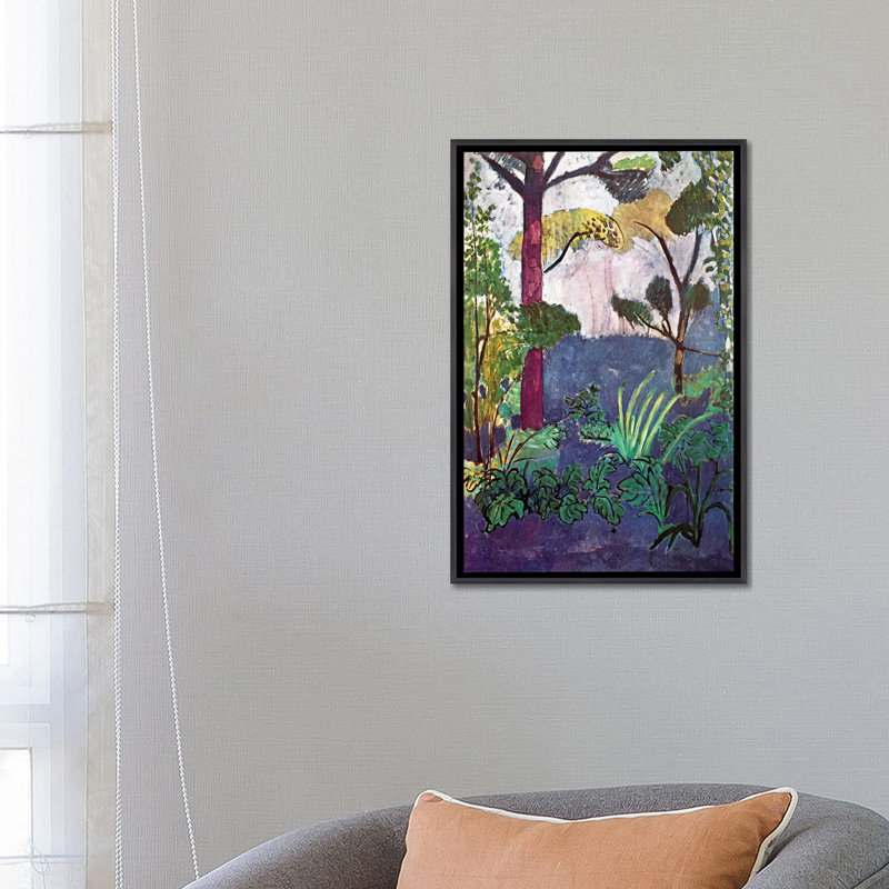 « marocain landscape (1913) » par henri matisse-print, Toile avec cadre noir patiné, H 26 po x l 18 po x 1,5 po
