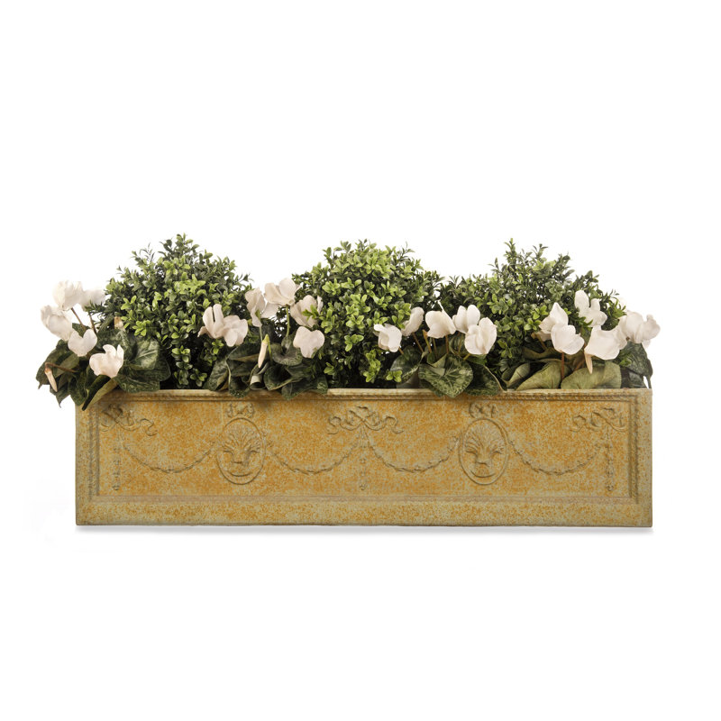 Pendle Fiberglass Planter Box, 21 cm H x 91 cm W x 27 cm D, Bronzage