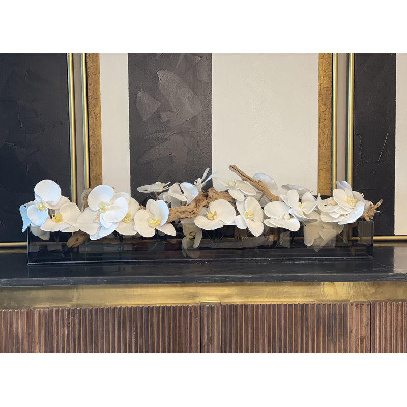 Orchids Arrangement in Planter, 36″L x 4″W x 4″H