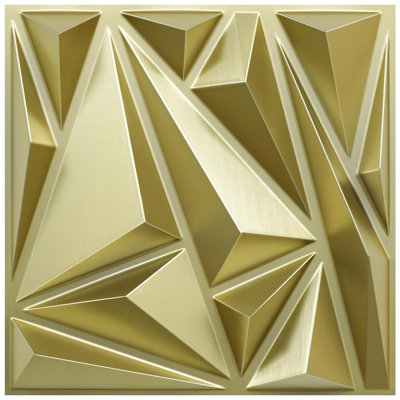 3D Wall Panels For Interior Wall Decor, Lightning Diamond Textured Accent Wall Panels, 12"X12" Champaign Gold Wall Panels For Gaming Room Bedroom TV Background