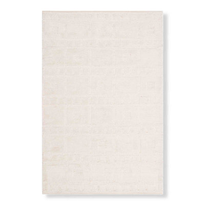 Tapis carré en laine à poils longs