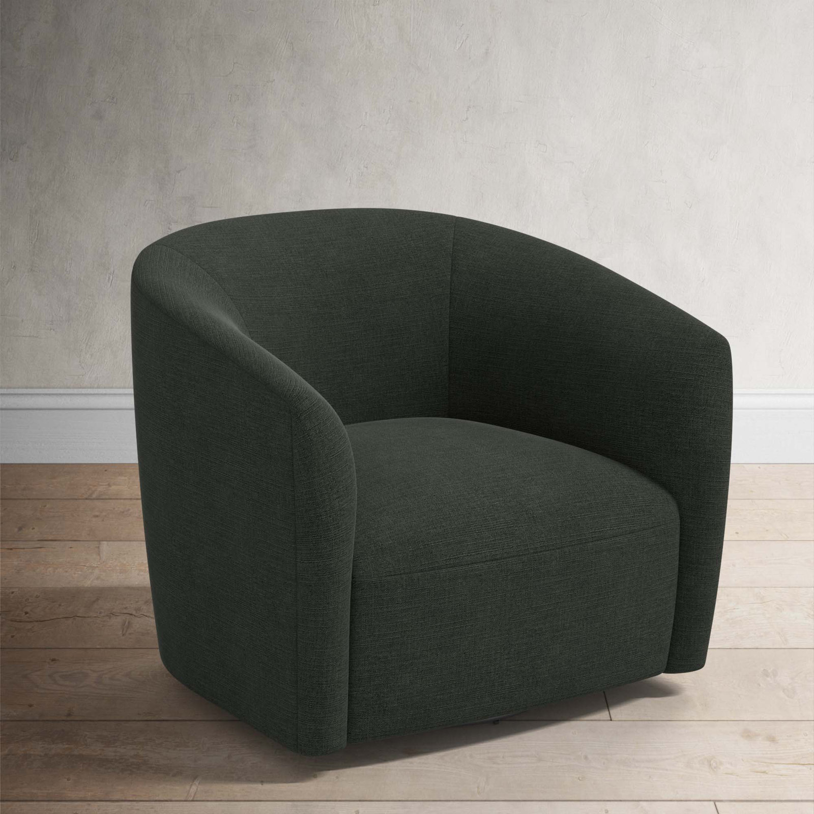 Marita 32" Barrel Chair, Classic Black Linen