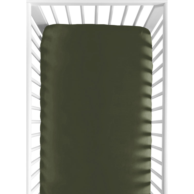 Solid Dark Green for Football Collection Fitted Crib Sheet by Sweet Jojo Designs