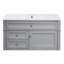 Meuble-lavabo mural 36 po, armoire de rangement flottante avec 2 tiroirs, 1 tiroir basculant, lavabo simple en céramique à 3 trous, armoire moderne.-129768136