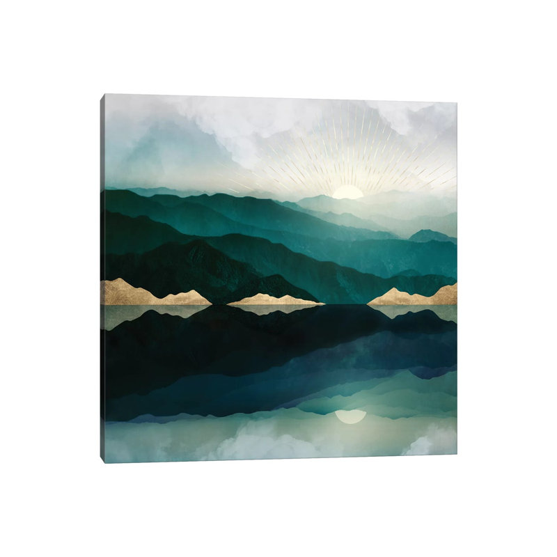 Waters Edge Reflection - Imprimé, Toile tendue, H 26 po x l 26 po x P 1,5 po